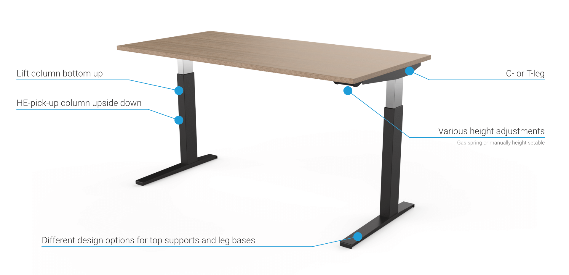 Veyhl standing outlet desk